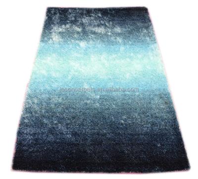 China Progressive Polyester Blended Shaggy Silky Color Rug for sale