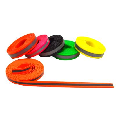 China China Manufacturer Waterproof Bulk Polyurethane TPU Coated Fluorescent Reflective Nylon Webbing Tape Safe At Night for sale