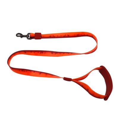 China Pets Accessories Factory Durable Waterproof Padded PVC Coated Strap Dog Leash Super Soft Silicone Handle Printed Outdoor Pet Leads for sale