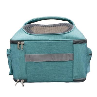 China New Outdoor Travel Multifunctional Polyester Fiber Pet Cat Dog Carry Large Carrier Backpack Breathable Waterproof Bag For Outing for sale