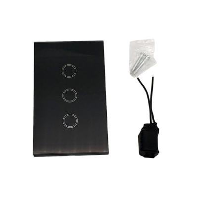 China Easy Installation 80-260V AC Light Wall Switch U Touch Switch 3Gang/1Way South American Standard Wosom. for sale