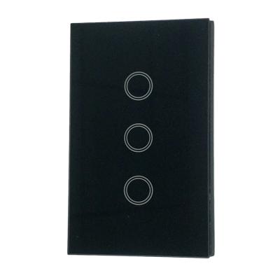 China Easy Installation 3Gang/1Way Light Wall Switch Smart Touch Switch American Standard Wosom for sale