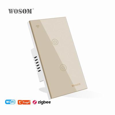 China 2Gang 1Way Tuya Standard Bestselling Smart APP Life Easy Installation UTSW2-T USA WIFI Remote Wall Switch for sale