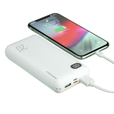 China Large capacity and support three styles connect custom logo large capacity 3.7V 20000mah mobile battery charger power bank for sale