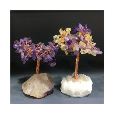 China Wholesale Europe Gemstone Natural Mixed Mineral Fortune Lucky Crystal Tree For Home Decoration for sale