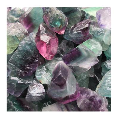 China Wholesale Natural Raw Rainbow Fluorite Healing Crystals Europe Quartz Rough Stone For Home Decoration for sale