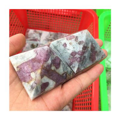 China Europe New Arrivals Natural Polished Pink Tourmaline Crystal Carving Pyramid for feng shui decoration for sale