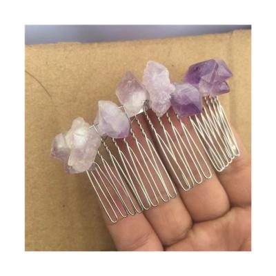 China Europe New Arrivals Natural Folk Crafts Amethyst Group Quartz Hair Band For Gifts for sale