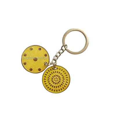 China Portable High Quality Custom Made Gold Double Side Metal Key Chain / Keytag / Keyring for sale