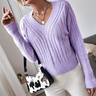 China Anti-wrinkle Wholesale Custom women knitted sweater knit jumper sweater long sleeve knitwear women pullover sweaters women for sale