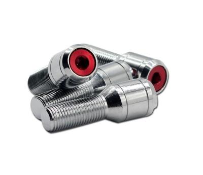 China Automotive Closed Locking Wheel Nuts Bolts Titanium Material With 5 Screws 2 Keys for sale