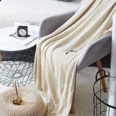 China 2021 New Design Antistatic Antistatic Pure Cotton Knitted Office Nap Leisure Osmanthus Super Soft Throw Blanket For Sofa for sale