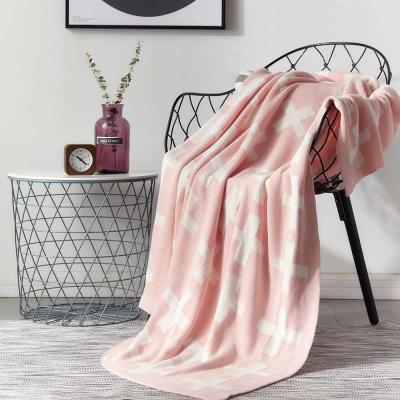 China Wholesale 2021 Style Baby Throw Two Sides Anti-Static Warm Jacquard Knitted Blanket In China For Baby Throw Blanket for sale