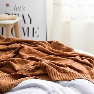 China 2021 High Quality Hot Sale Anti-Static Four Seasons Knitted Adult Sofa Leisure Blanket Throw Office Home Blanket for sale