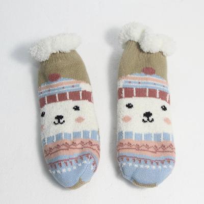 China Hot Selling Slippers Home Winter Popular Thick Warm Anti Slip Thermal Slippers Floor Cute Socks Women S0073 S0073 for sale