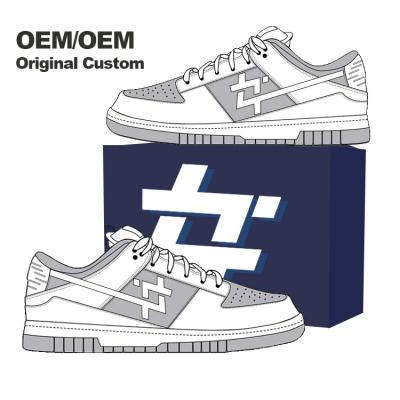 China Fashion Trend Kids High Top Custom Skateboard Shoes Zapatillas Yard Casual Sneakers OEM Premium Sneaker Stocking for sale