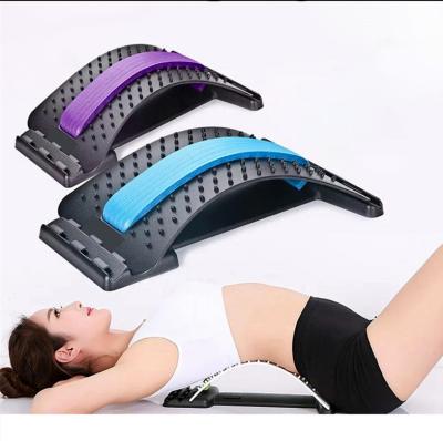 China New Product Adjustable Back Stretcher Traction Massage Board Waist Pain Stretch Relief Lumbar Support for sale