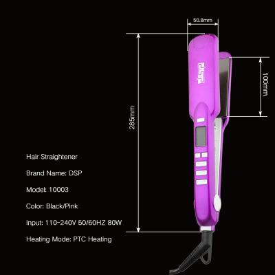 China Household DSP LCD Show Professional Ceramic Electric High Heat Hair Straightener With Touch Screen Function for sale