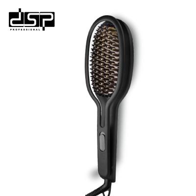 China Outdoor Professional Hot Electric Hair Brush Comb Fast DSP Heating Hair Straightener Brush for sale