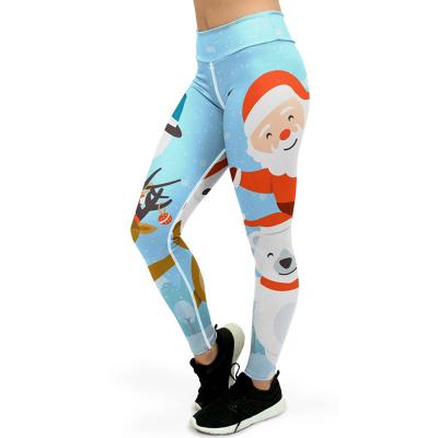 China Women's Breathable Fitness Clothing Sports Plus Size Skinny Pencil Sweatpants Printing Yoga Pants Christmas Gaiters for sale