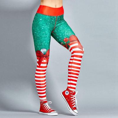 China Hot Sale Women's Clothing Christmas Breathable Fitness Skinny Pencil Sweatpants Printing Christmas Legging Yoga Pants for sale