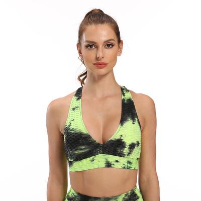 China Wholesale Custom Removable Pads Seamless Bra Women's Breathable Fitness Sports Fitness Activewear Tie Dye Yoga Bra for sale