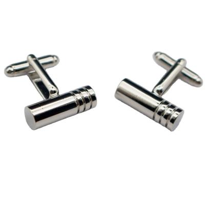 China Simple New simple rod cufflinks cylindrical men's and women's shirts silver cufflinks for sale