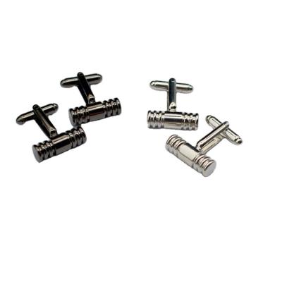 China Simple New simple rod cufflinks cylindrical men's and women's shirts silver cufflinks for sale