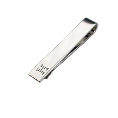 China Business Custom logo Tie clip concave logoA-Z26 letter tie clip suit name logo for sale