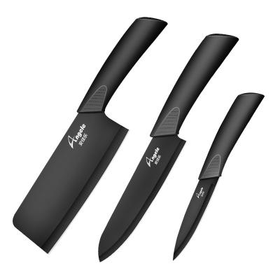 China 3 PCS Viable Set Good Price Gift Set Stainless Steel With Black Coating Knife Set With PP Handle for sale