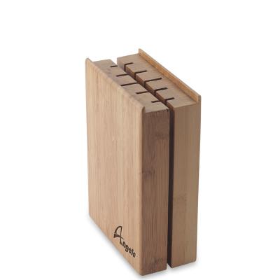 China Wooden Organizer Kitchen Knife Rack Stand Multifunctional Viable Bamboo Knife Holder Storage Block Set for sale