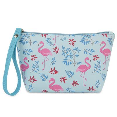 China Newest Fast Delivery Promotional Gift Flamingo Prints Makeup Bags With Handles for sale