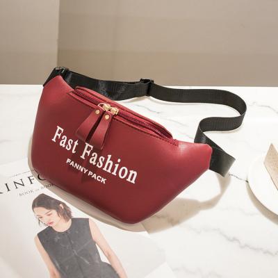 China Women PU silkscreen anti-theft logo printing waist bag waterproof waist bag for sale