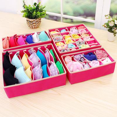 China Fast Shipping Daily Non Woven Socks Storage Travel Box Organizer Foldable Bag Set For Underwear. for sale