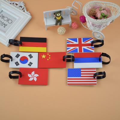 China PVC unique national flag and many cartoon character pattern airplane luggage tag for your choose for sale