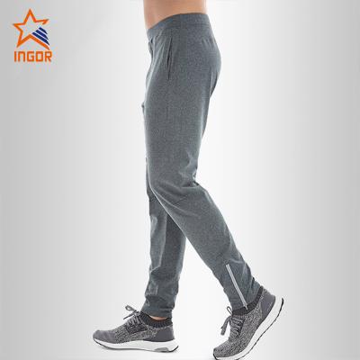 China Antibacterial Custom Sports Clothing Gym Track Men's Yoga Running Gray Fitness Pants for sale