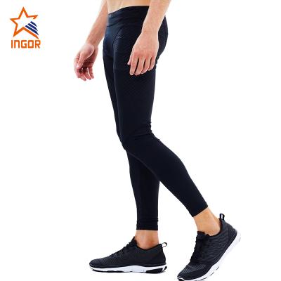 China Antibacterial Boys Training Leggings Workout Leggings High Waist Mens Sports Running Organic Gym Clothing for sale