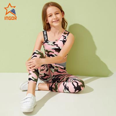 China 2021 New Children's Breathable Yoga Clothes Factory Directly Customized Printed Pattern Kids Yoga Pants for sale