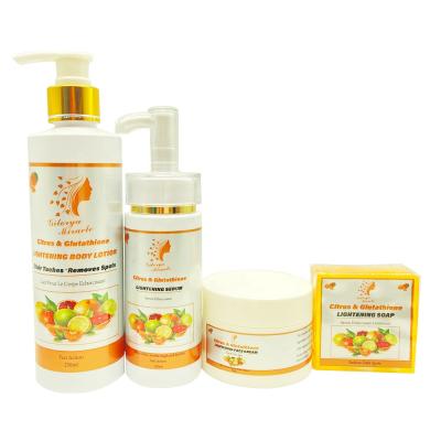 China OEM Citrus Home Citrus Home Spa Beauty Clinic Private Label Body Care Kits Glutathione Fruit Extract Remove Anthracnoses Whitening Organic Skin Care Set for sale