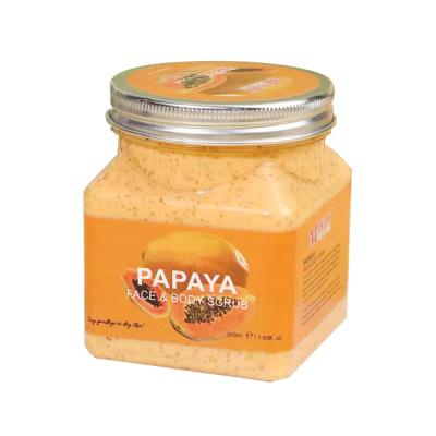 China Exfoliator Remove Dirt Deeply Improve Chicken Skin Cleanser Whitening Skin Polish Soft Bright Papaya Face Body Scrub for sale