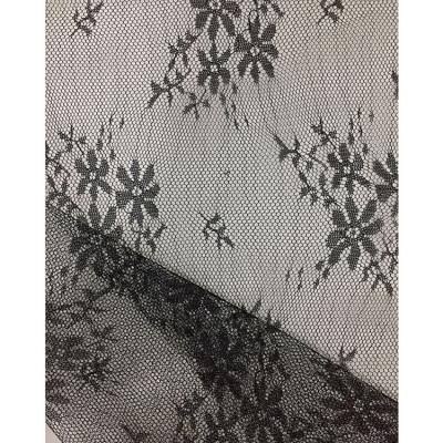 China Viable Black 100% French Flower Design Polyester Lace Nightgown Fabric For Lace 2020 for sale