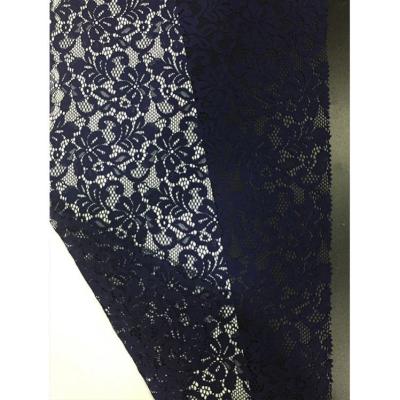 China 150CM Workable Width Darker Blue Color Nylon Cotton Rope Lace Fabric For Sewing for sale