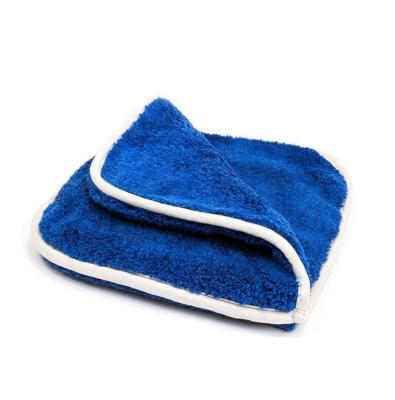 China Plain Weave Microfiber Double-Layer Clean Cloth Drying Car Wash Polishing Detailing Towel for sale