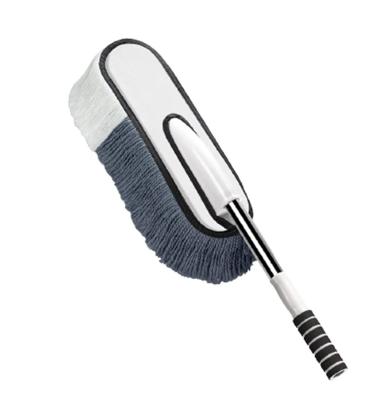 China Car Care Tools Microfiber Glass Cleaning Brush Two Color Telescopic Wash Broom Car Beauty Cloth for sale