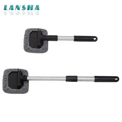 China Car Windows Glass Cleaner Handle Microfiber Black All-Weather Sustainable Telescopic 15.8*10.5cm Not Sustain 1SET/COLOR-BOX 220g 27cm 45cm for sale