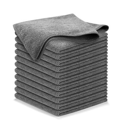 China 40X40 Microfiber Gray Dish Towel Absorbent Kitchen Viable White Car Cleaning Cloth for sale