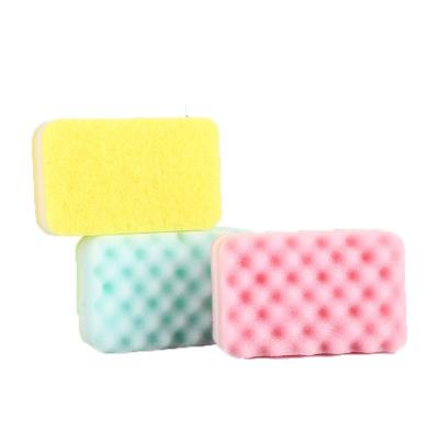 China Durable Durable Wavy Sponge Kitchen Dish Pad Scouring Household Magic Cleaning Sponge for sale