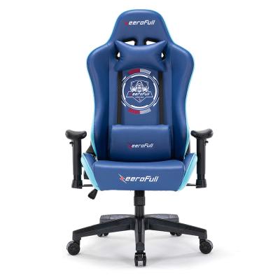 China Free Sample Cooling OEM Sillas Gamer High Back PU Leather Blue Gaming Chair for sale