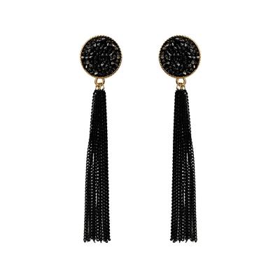 China New Arrival TRENDY Micro Pave Baroque Needle Crystal Star Dangle Earrings For Rhinestone Star Bead Tassel Earrings 925 Girls Party for sale