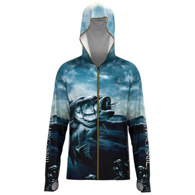 China Customized Digital Printing Outdoor Quick Dry Mens Hooded Fashing Tank Top Sunscreen Anti-UV for sale